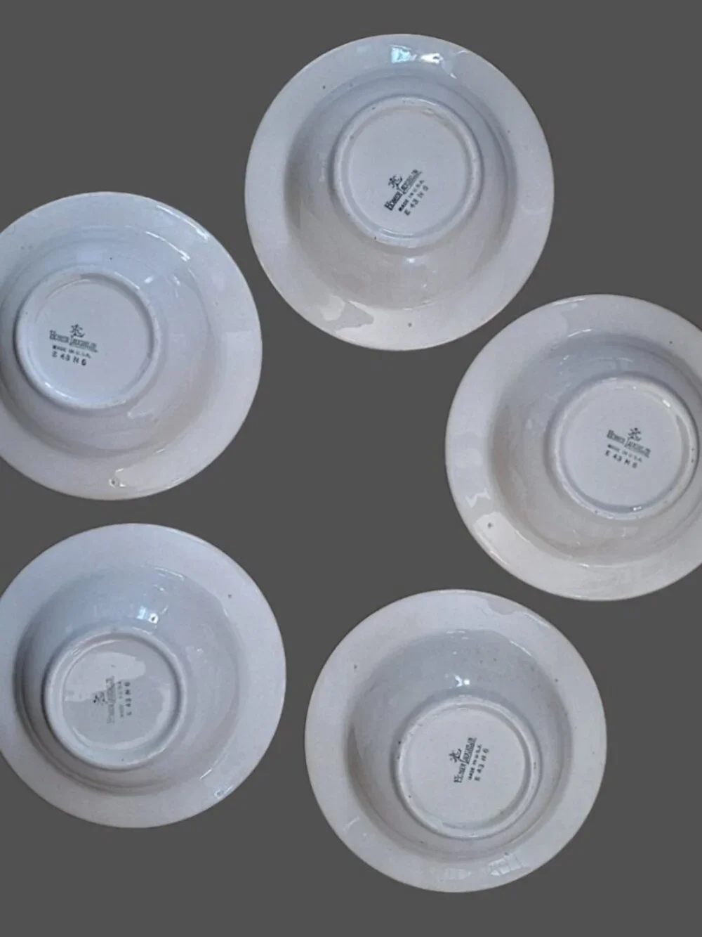 Vintage Homer Laughlin Rimmed Fruit Bowl Oakleaf Pattern Set of Five MINT